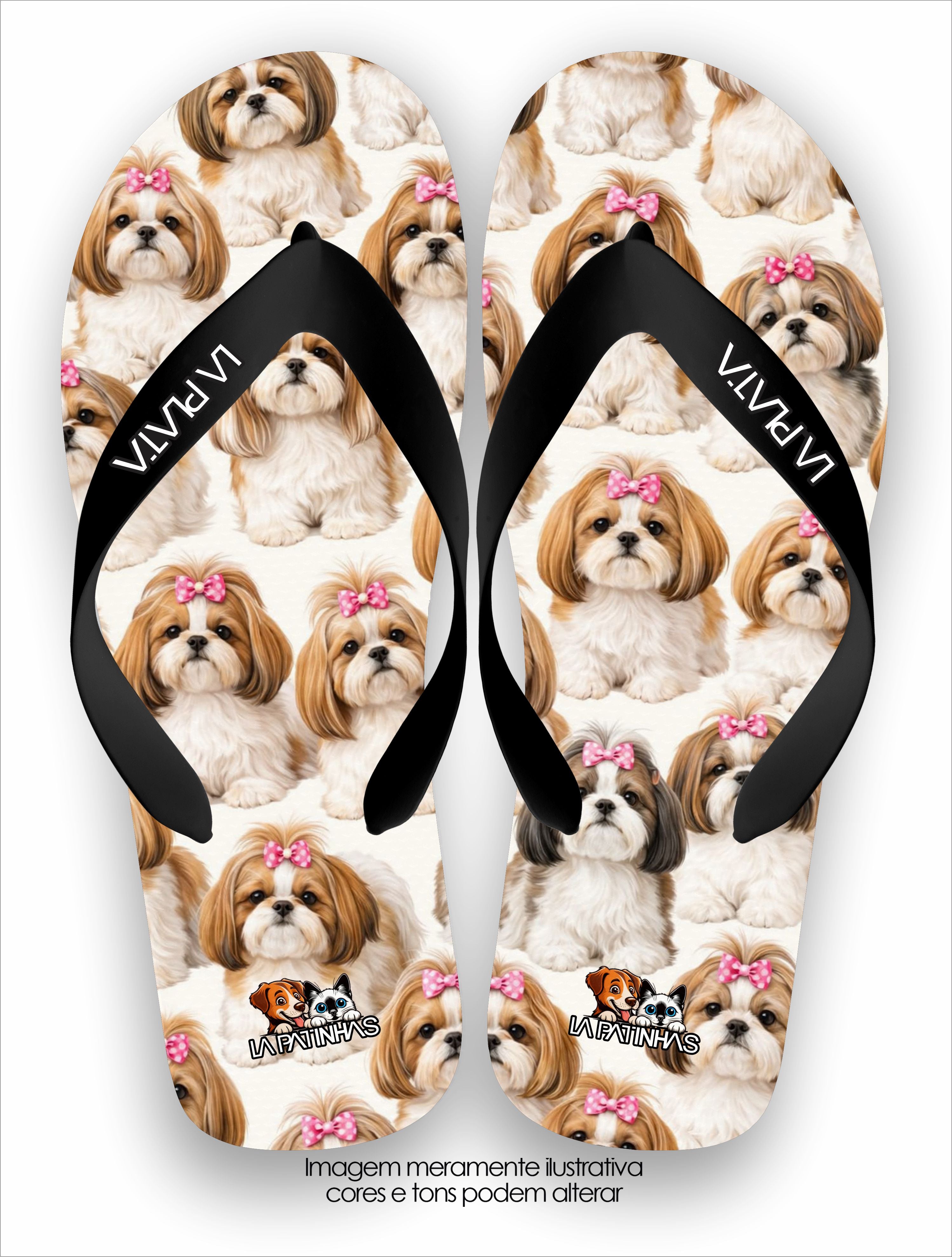 Chinelo Tradicional La Patinhas Dogs Shih Tzus & Shih Tzus