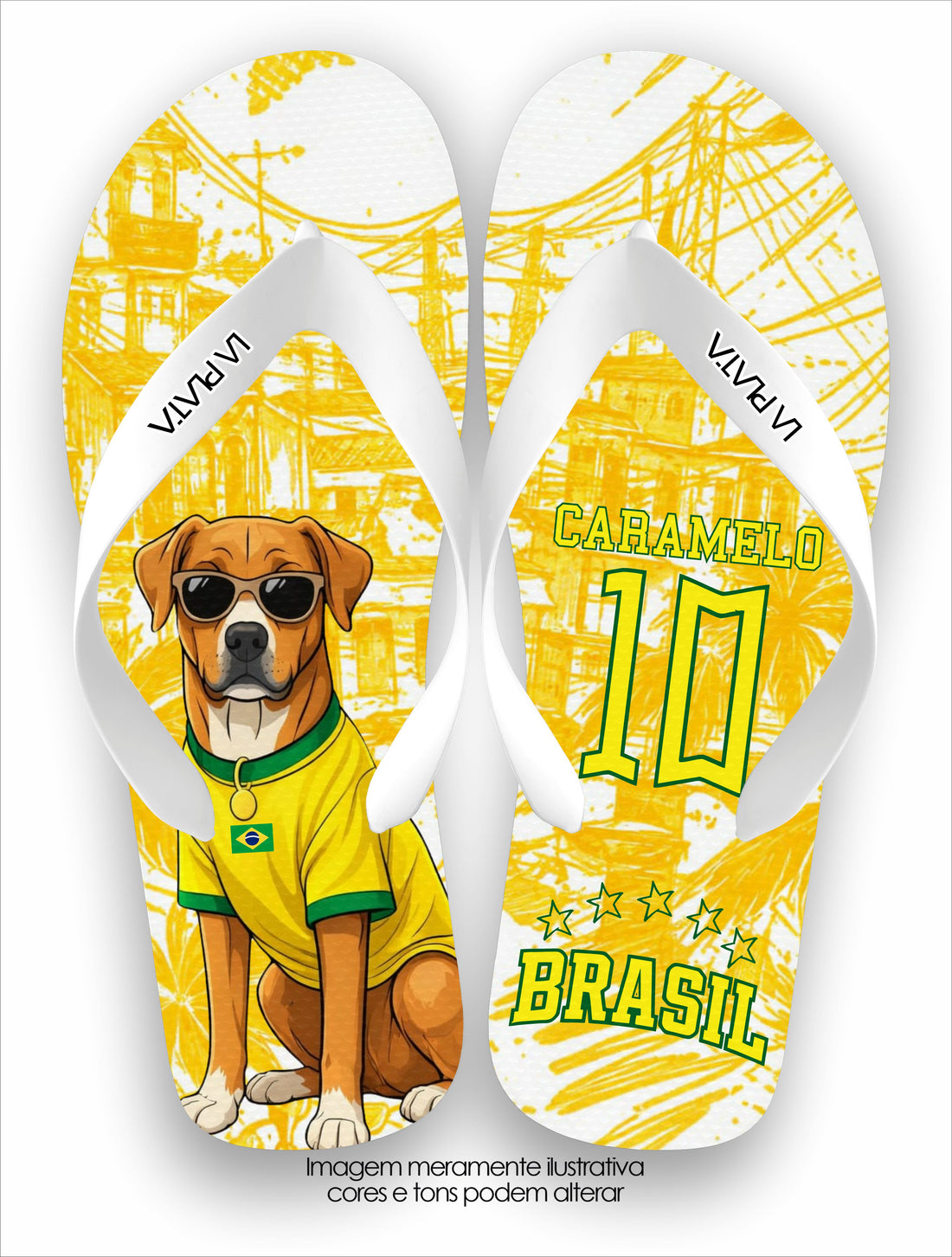 Chinelo Tradicional La Copa 2026 Brasil Caramelo Camisa 10