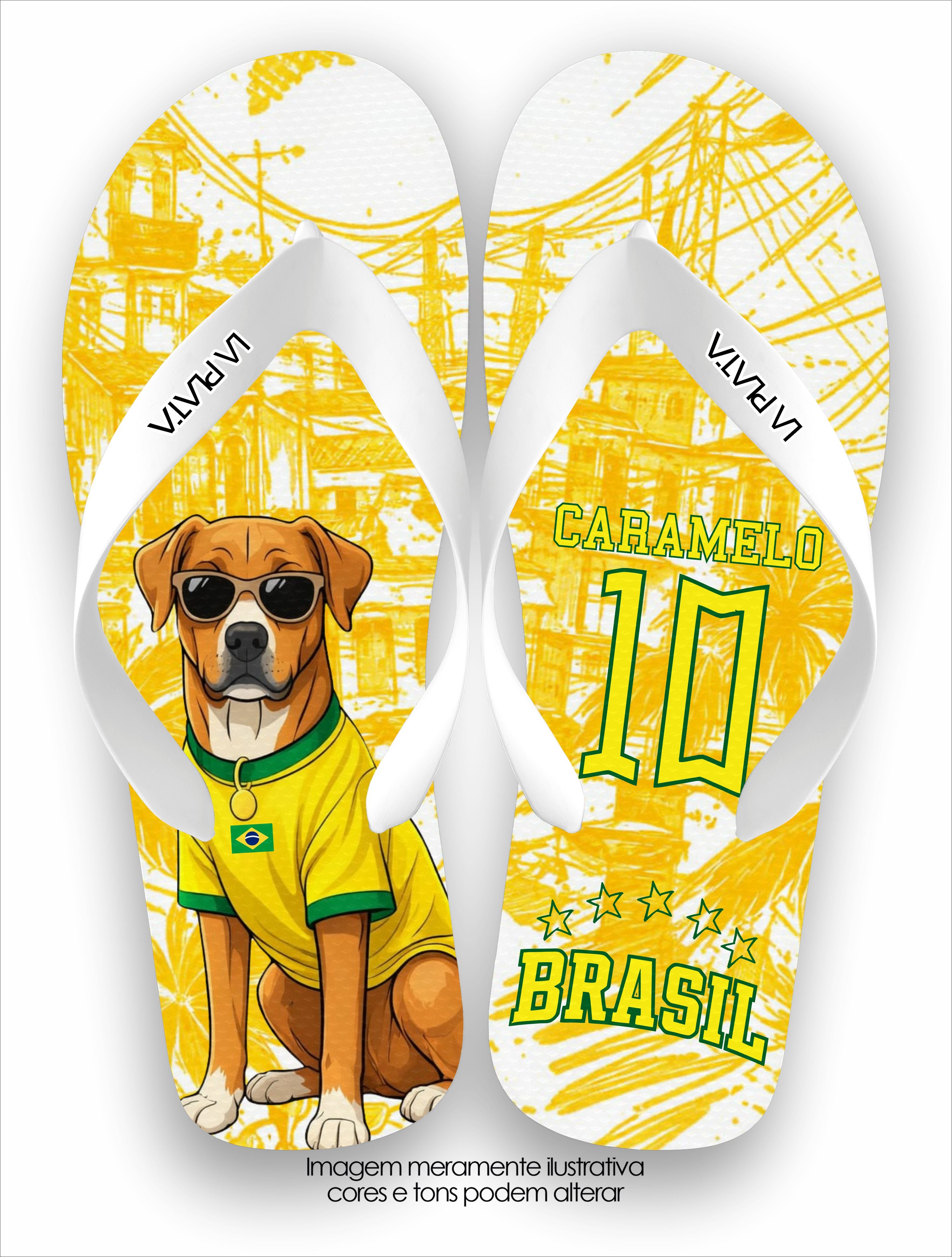 Chinelo Tradicional La Copa 2026 Brasil Caramelo Camisa 10