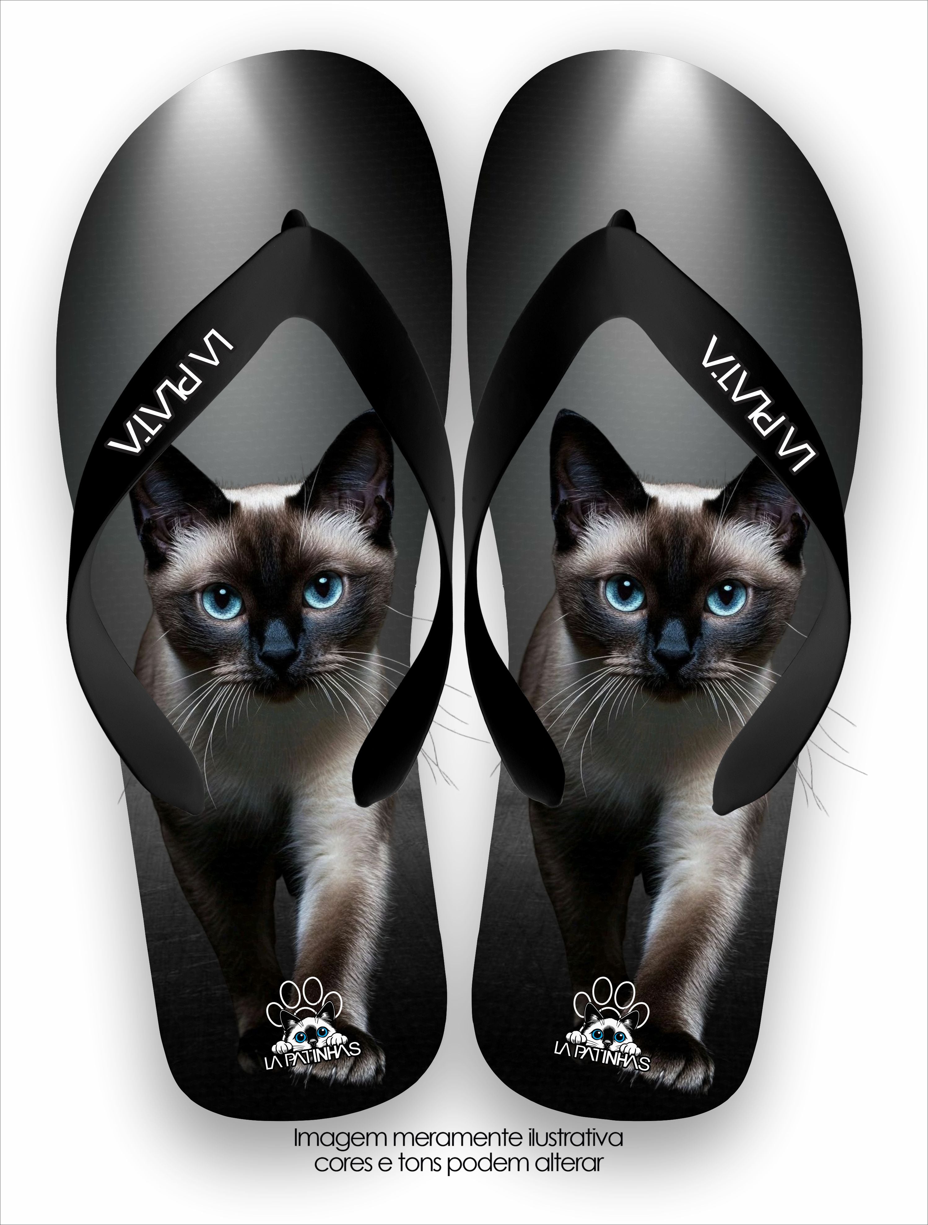 Chinelo Tradicional La Patinhas Cats Siamese