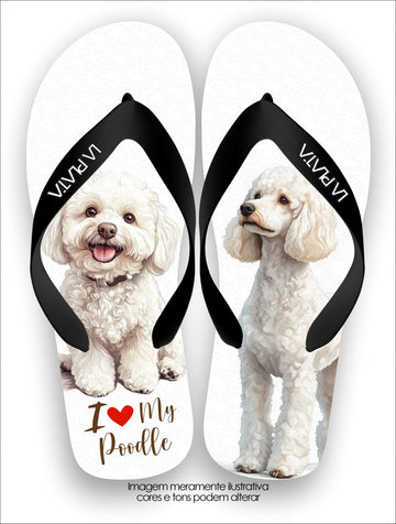 Chinelo Tradicional La Patinhas Dogs Poodle Amor Incondicional
