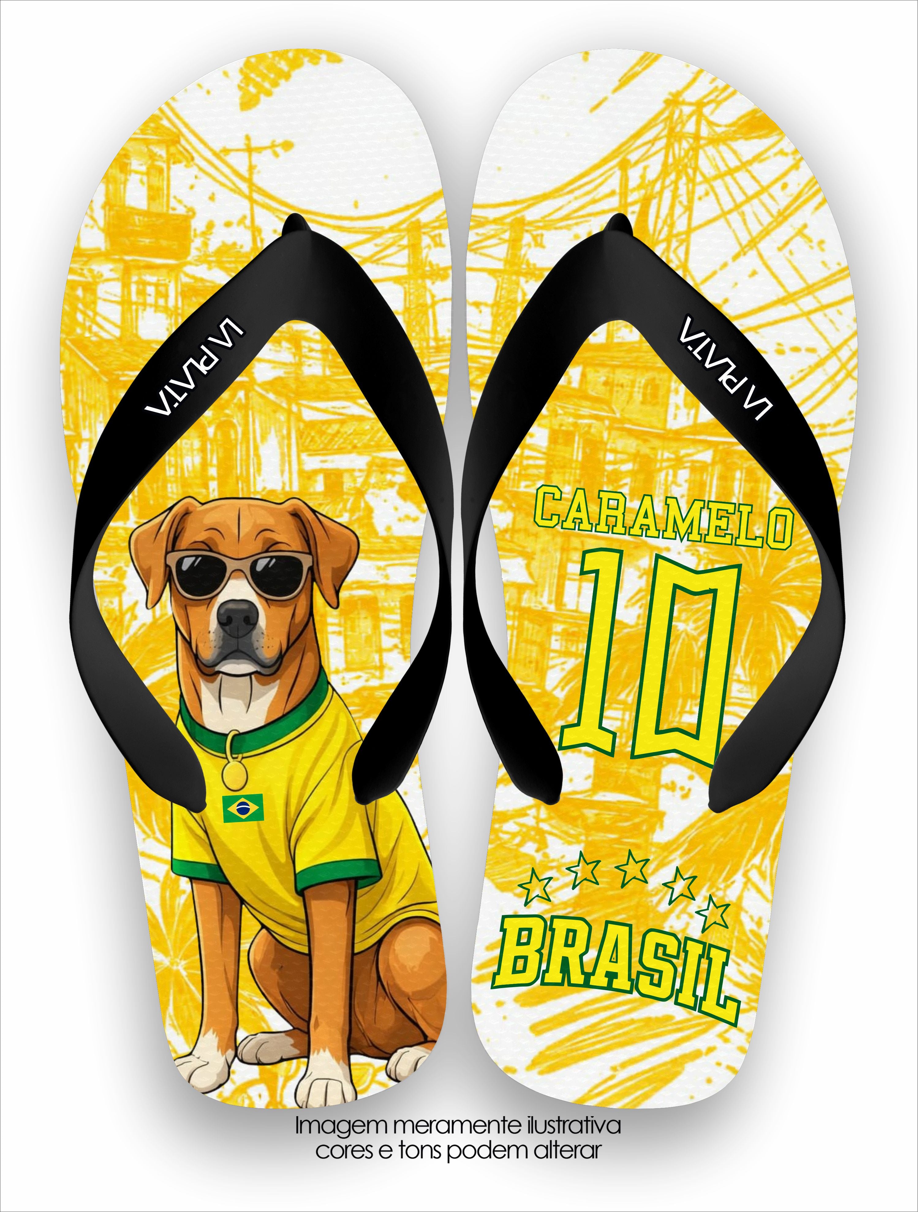 Chinelo Tradicional La Copa 2026 Brasil Caramelo Camisa 10