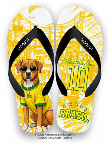 Chinelo Tradicional La Copa 2026 Brasil Caramelo Camisa 10
