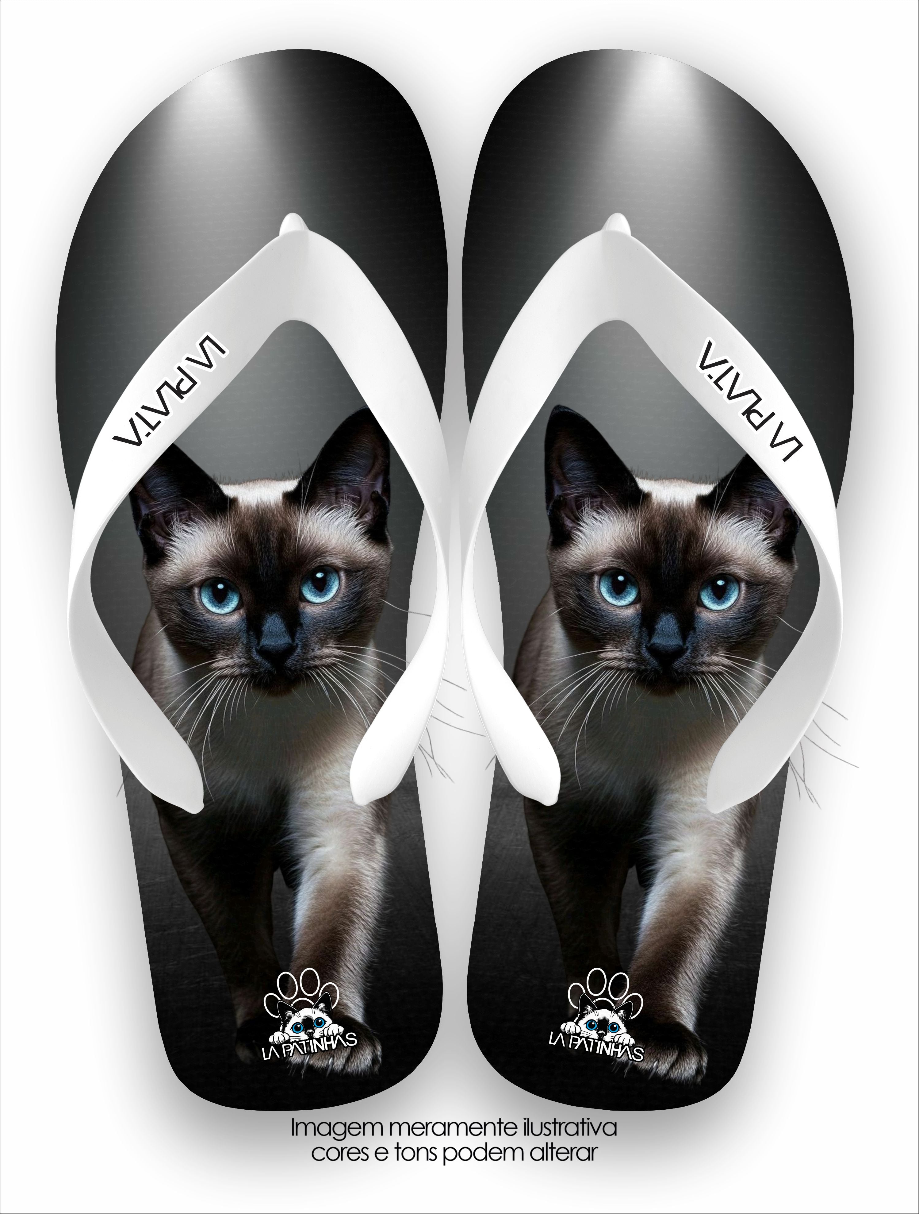 Chinelo Tradicional La Patinhas Cats Siamese