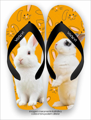 Chinelo Tradicional La Bicharada Coelhinho Branco