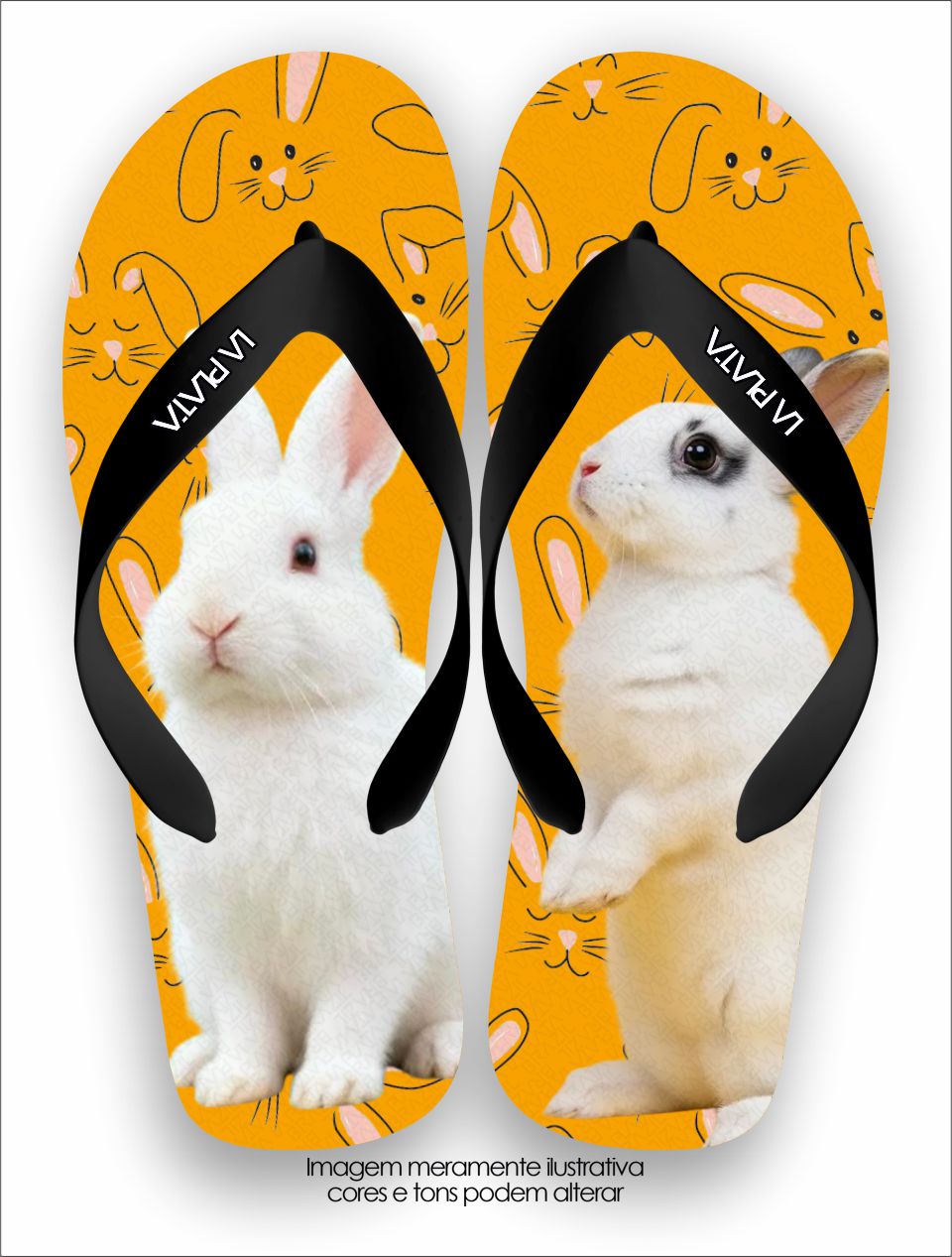 Chinelo Tradicional La Bicharada Coelhinho Branco