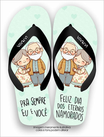 Chinelo Tradicional La Dia dos Namorados Pra Sempre Eu e Você