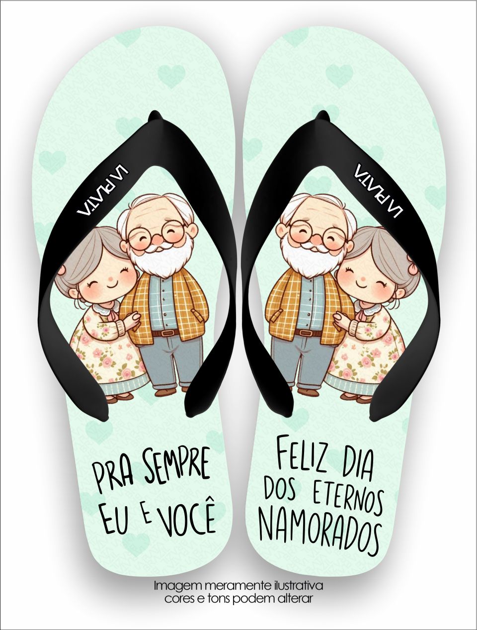 Chinelo Tradicional La Dia dos Namorados Pra Sempre Eu e Você