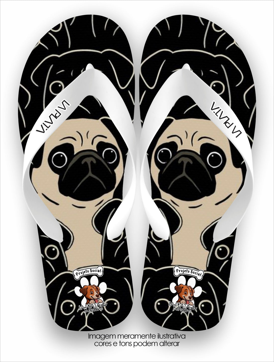 Chinelo Tradicional La Patinhas Pug