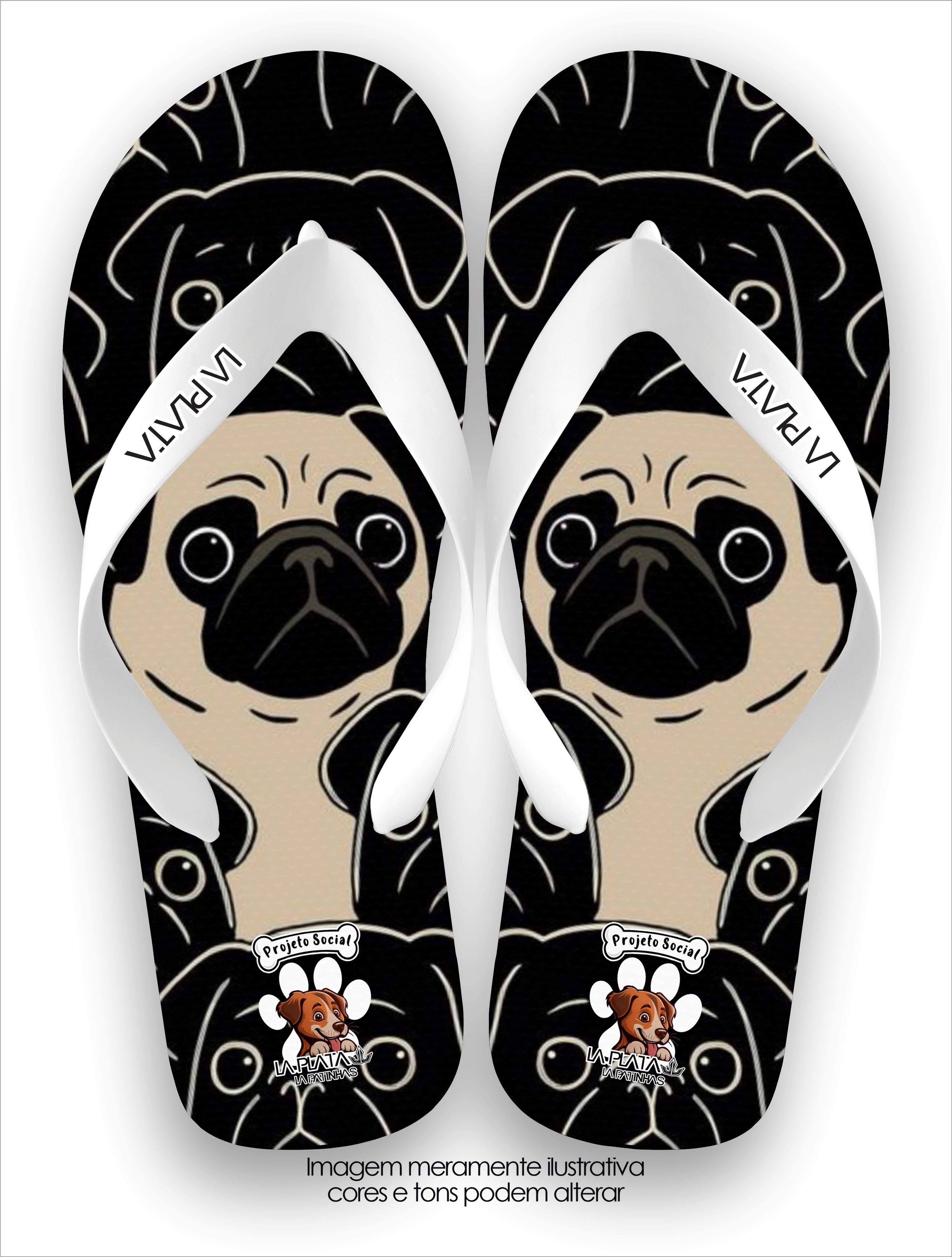 Chinelo Tradicional La Patinhas Pug