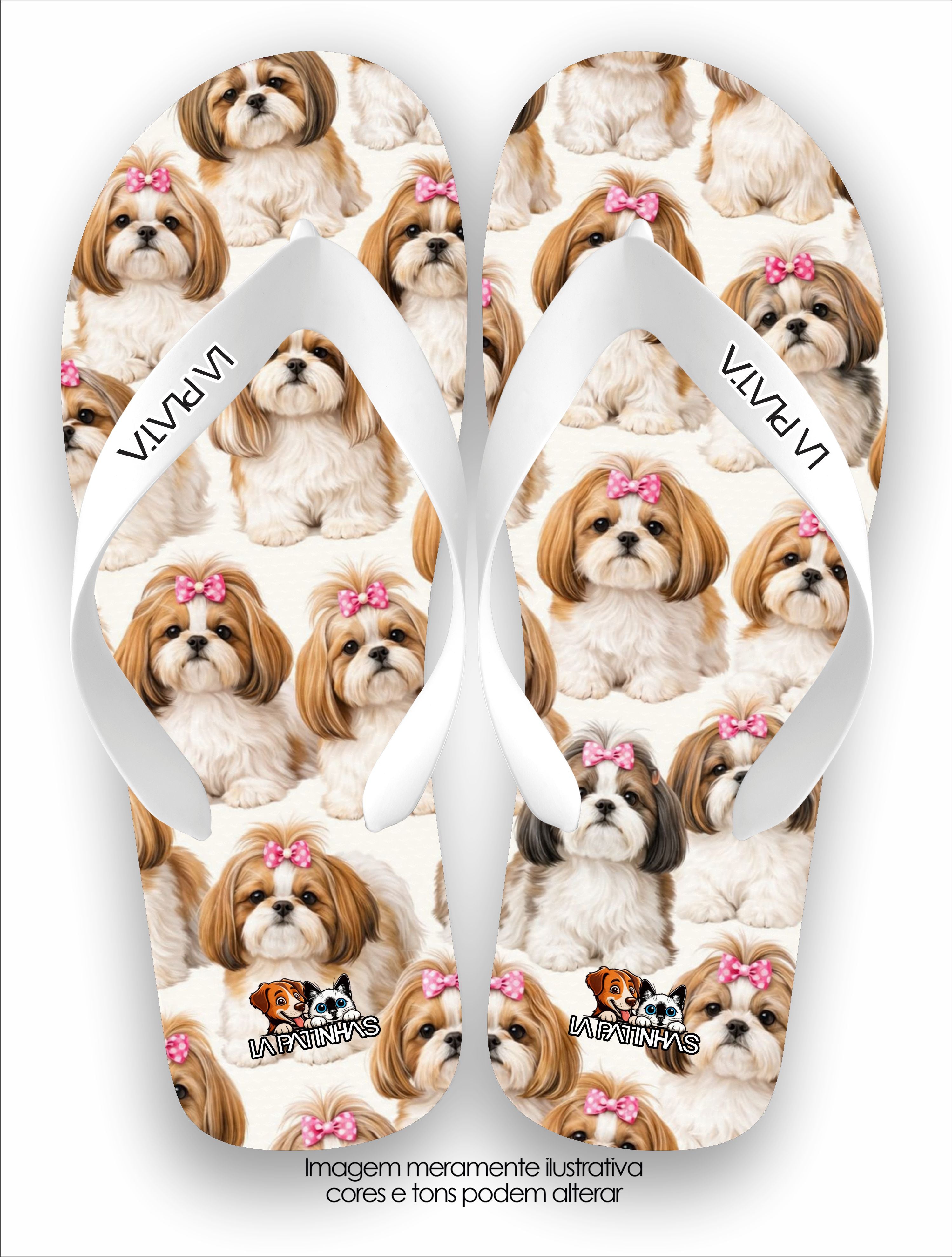 Chinelo Tradicional La Patinhas Dogs Shih Tzus & Shih Tzus