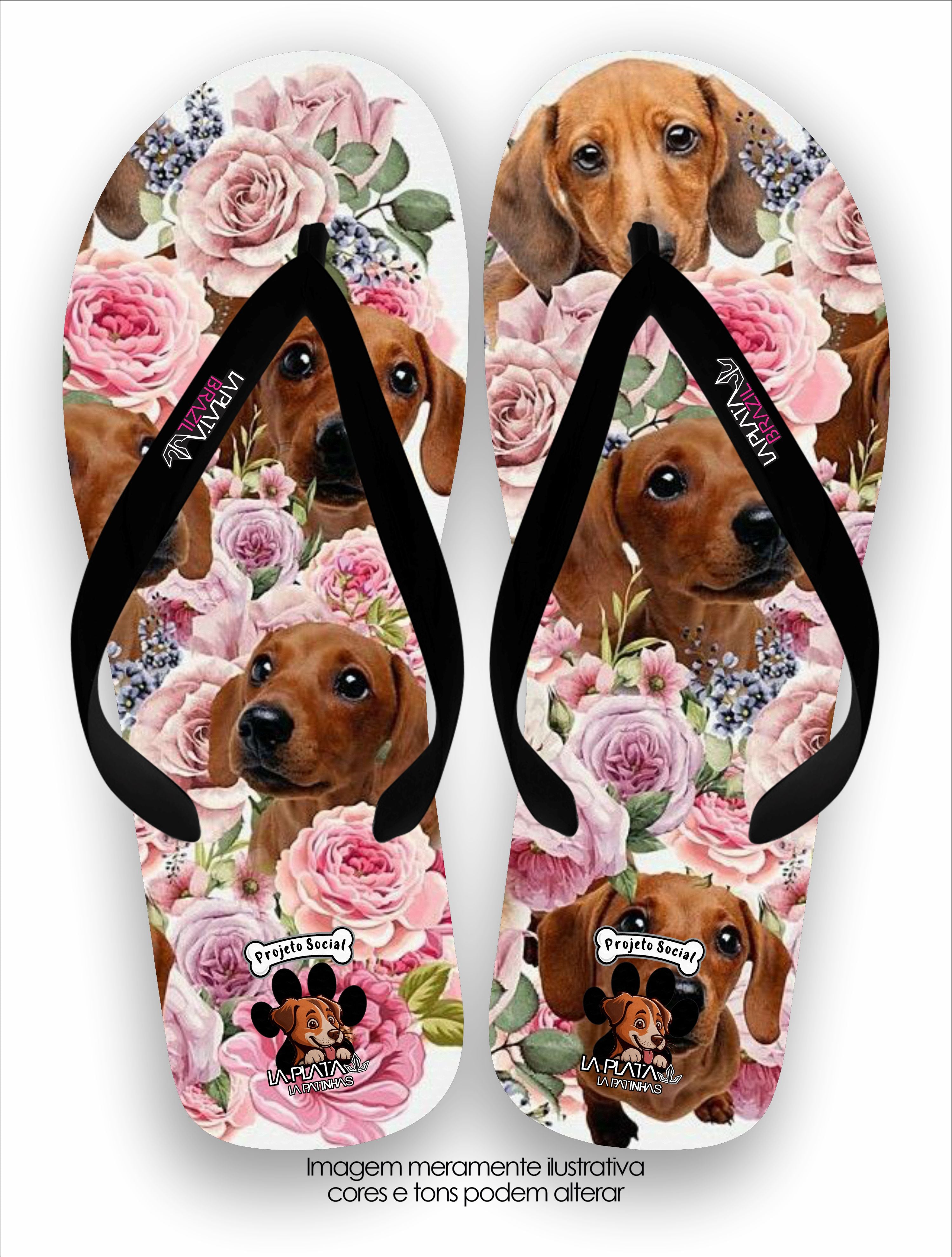 Chinelo Tradicional La Patinhas Feminina Rosas