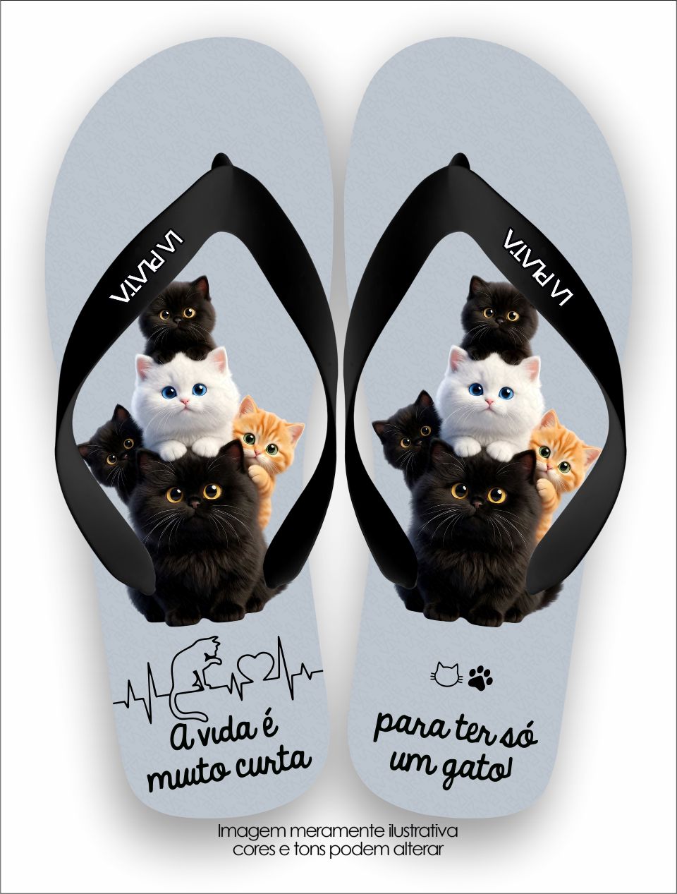 Chinelo Tradicional La Patinhas Cats Gateiro De Carteirinha
