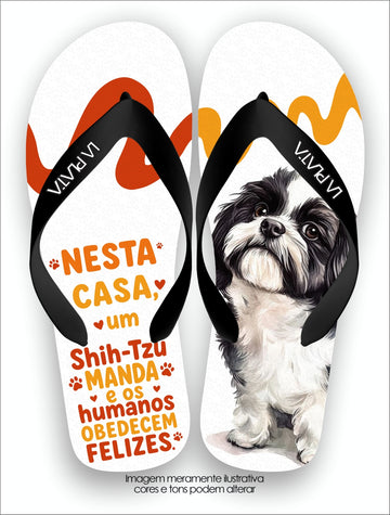 Chinelo Tradicional La Patinhas Dogs Shih Tzu Fofura Real