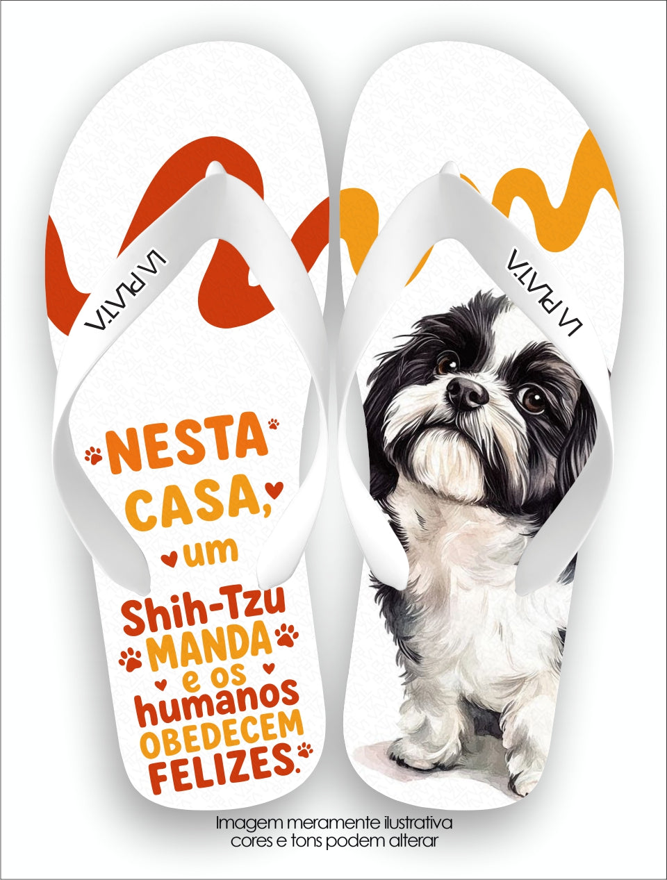 Chinelo Tradicional La Patinhas Dogs Shih Tzu Fofura Real