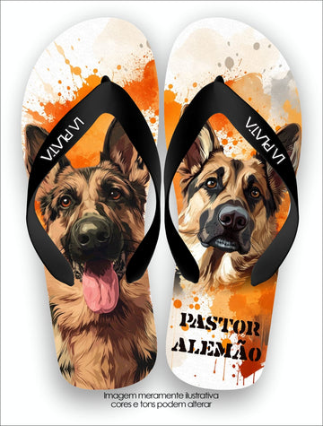 Chinelo Tradicional La Patinhas Dogs Pastor Alemão Companheiro