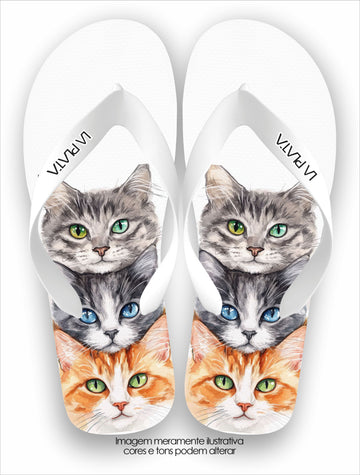Chinelo Tradicional La Patinhas Cats Trio