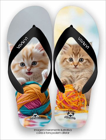 Chinelo Tradicional La Patinhas Cats Novelo