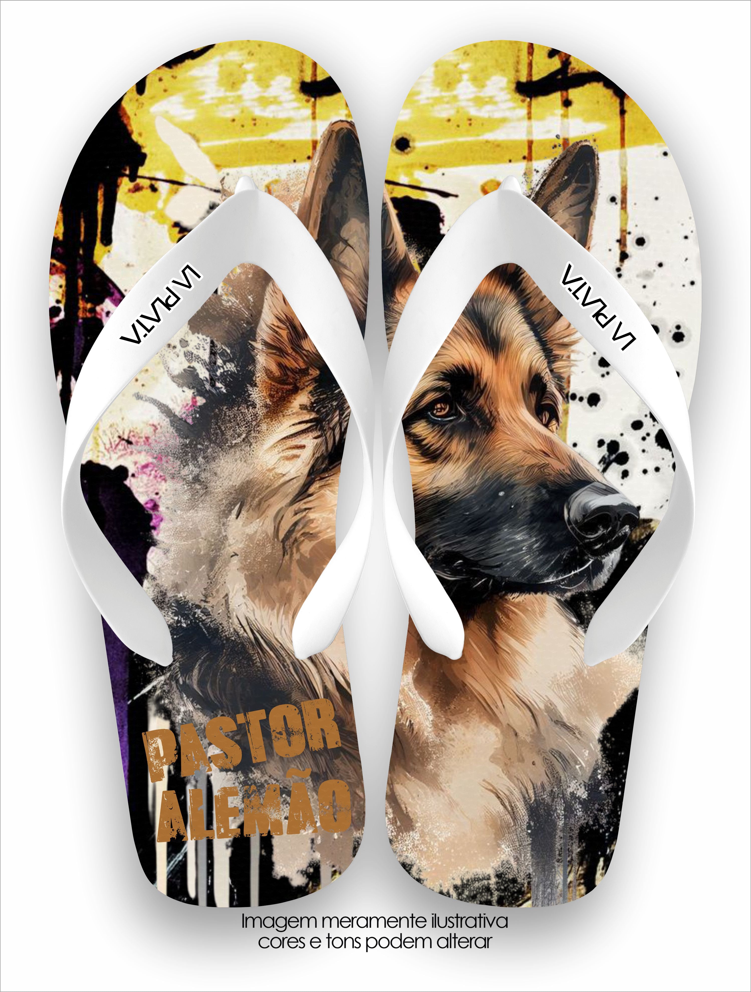 Chinelo Tradicional La Patinhas Dogs O Pastor Alemão