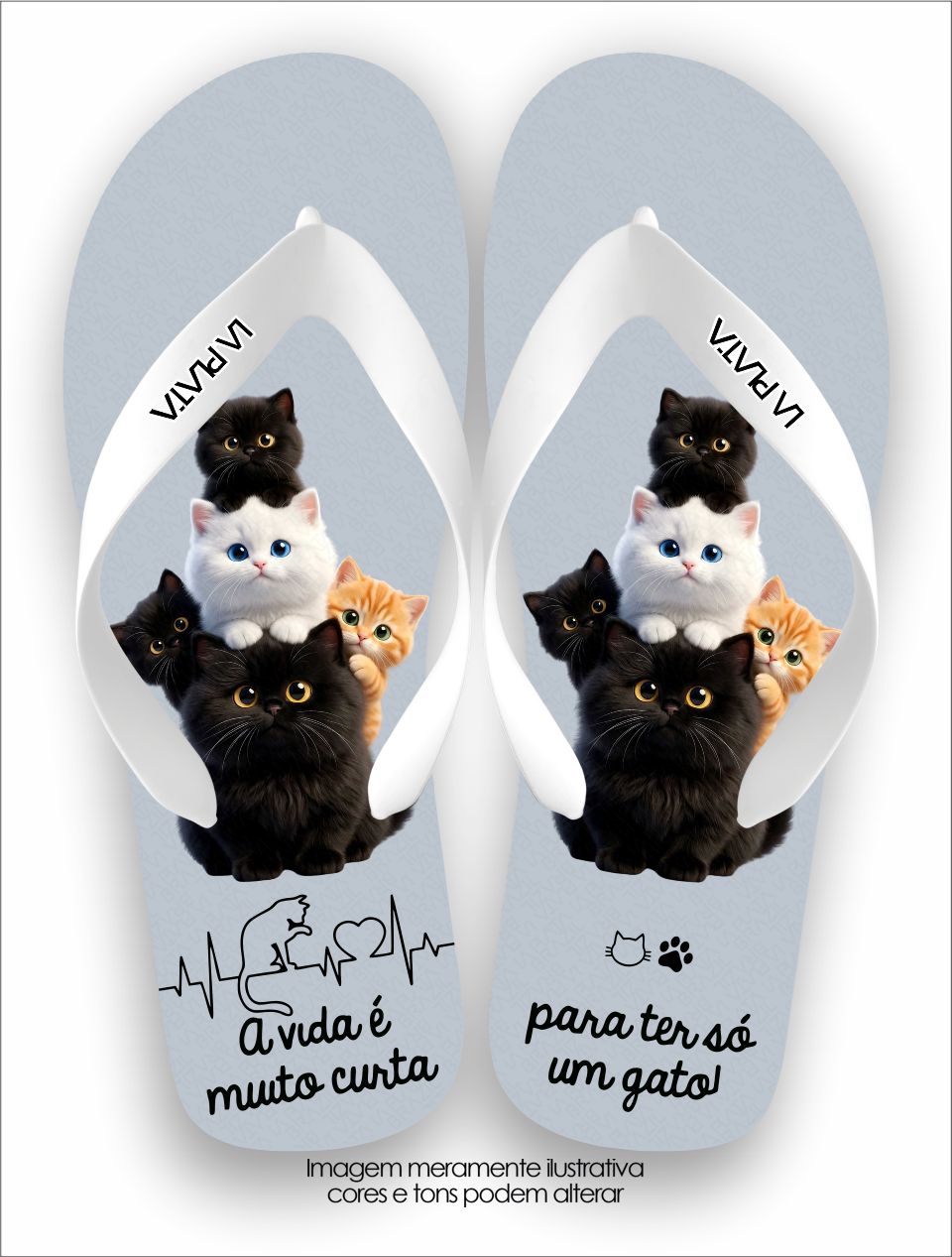 Chinelo Tradicional La Patinhas Cats Gateiro De Carteirinha