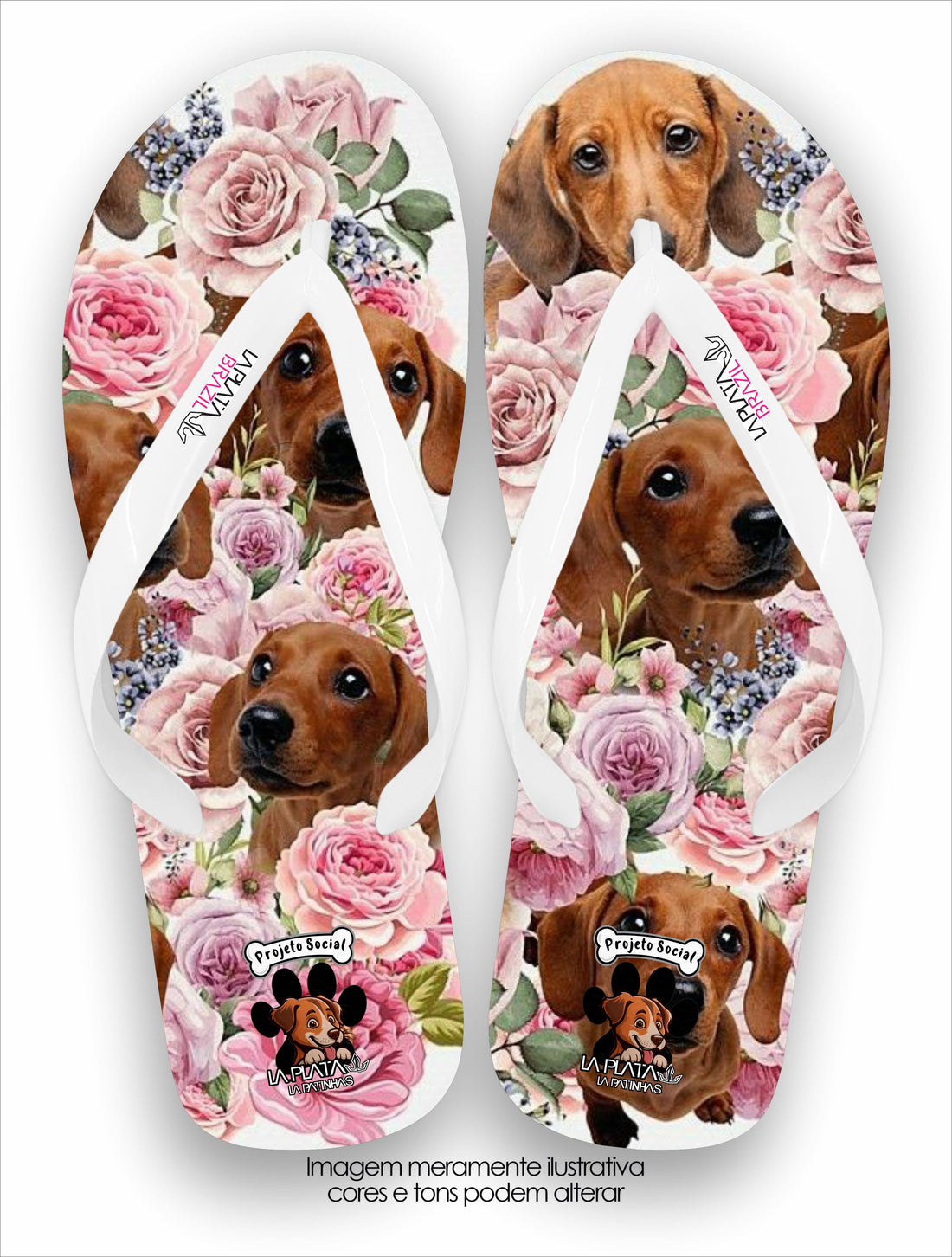 Chinelo Tradicional La Patinhas Feminina Rosas