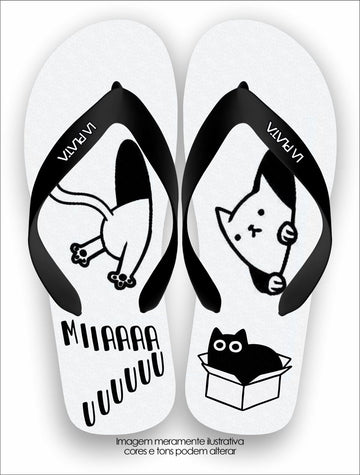 Chinelo Tradicional La Patinhas Cats Gato Na Caixa