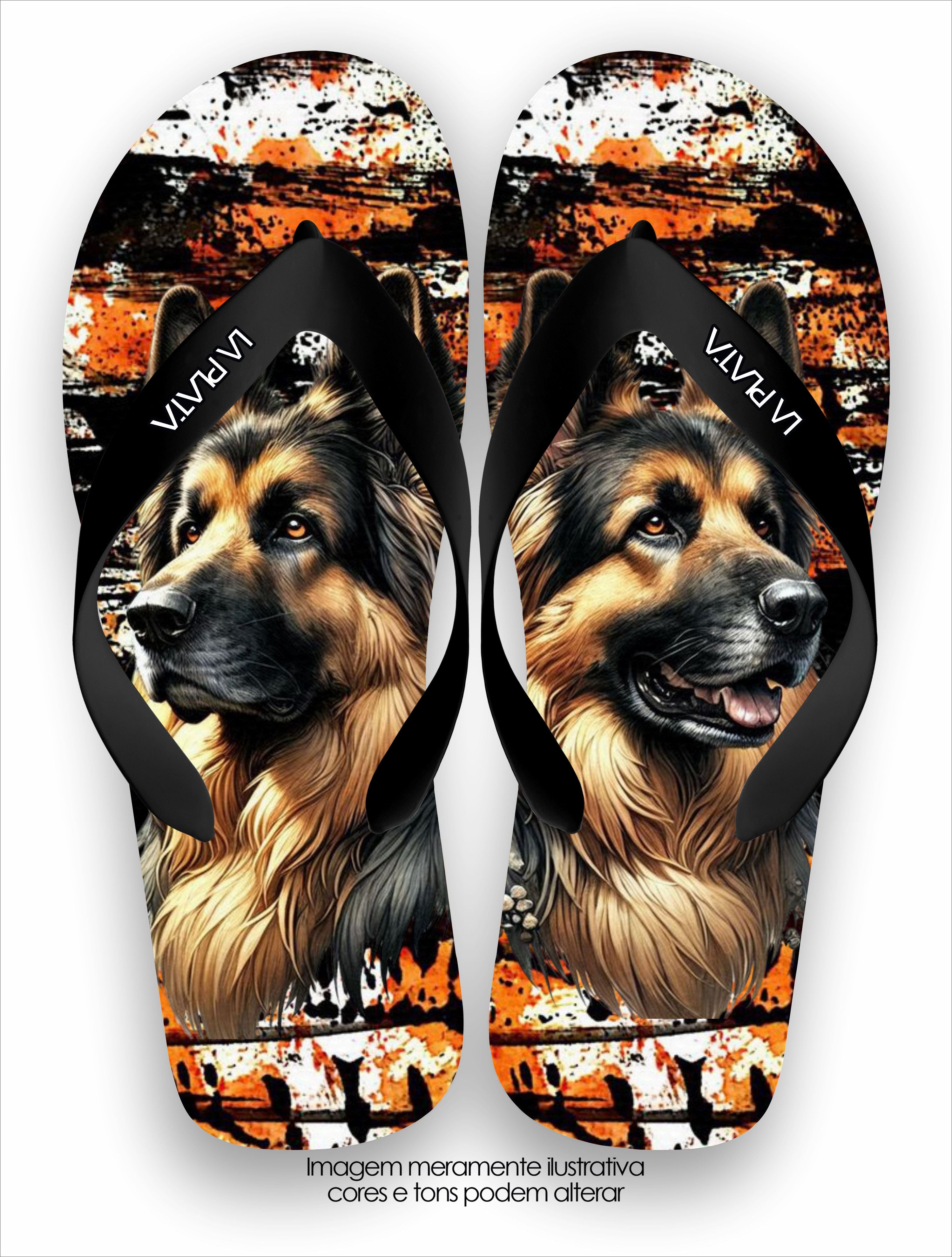 Chinelo Tradicional La Patinhas Dogs Pastor Alemão