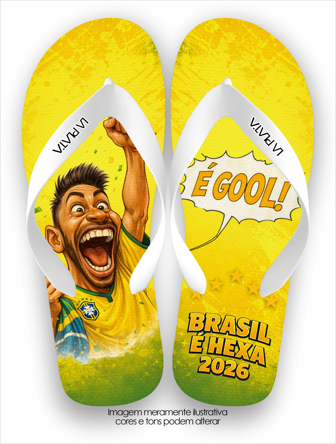 Chinelo Tradicional La Copa 2026 Brasil É Gool é Hexa