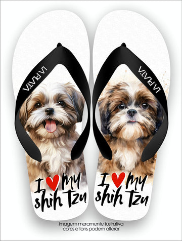 Chinelo Tradicional La Patinhas Dogs I Love My Shih Tzu