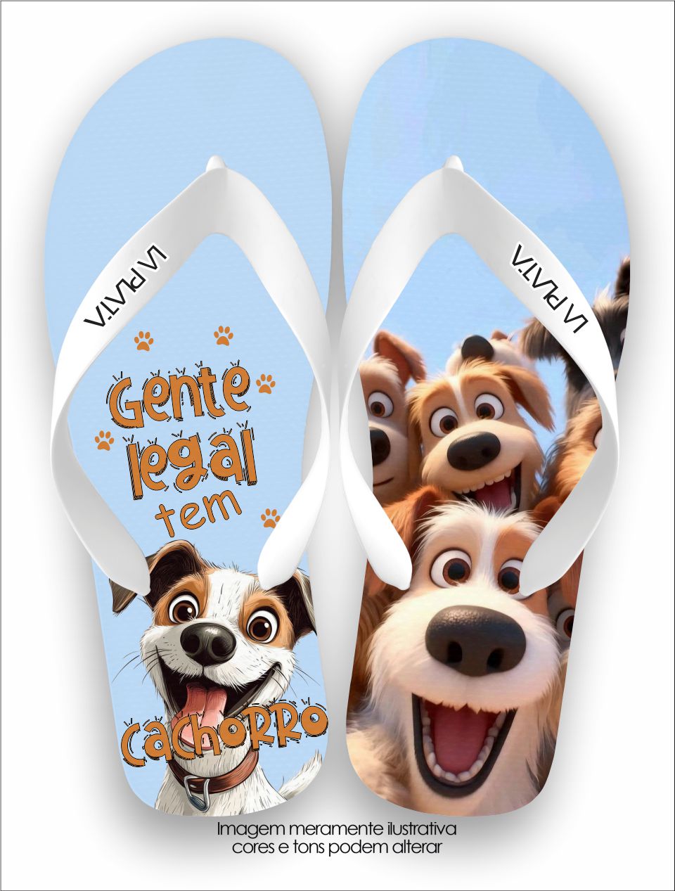 Chinelo Tradicional La Patinhas Dogs Gente Legal Tem Cachorro