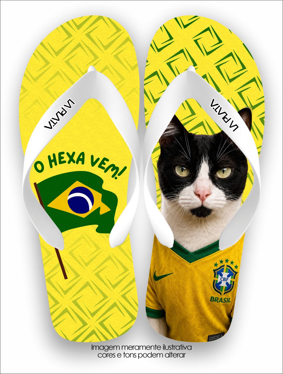 Chinelo Tradicional La Copa Pets Torcida Felina