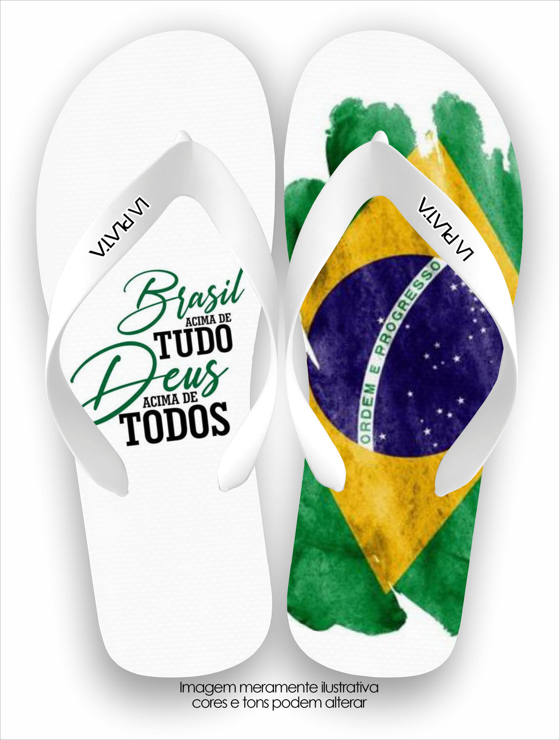 Chinelo Tradicional La Pátria Brasil Acima de Tudo Deus Acima de Todos