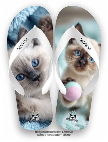 Chinelo Tradicional La Patinhas Cats Baby Siamês