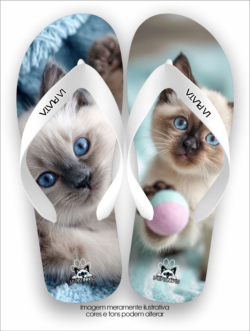 Chinelo Tradicional La Patinhas Cats Baby Siamês
