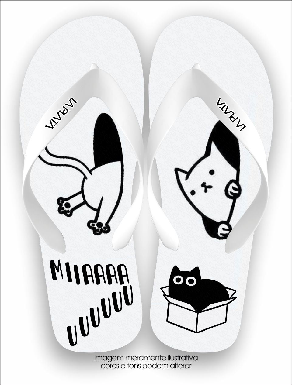 Chinelo Tradicional La Patinhas Cats Gato Na Caixa