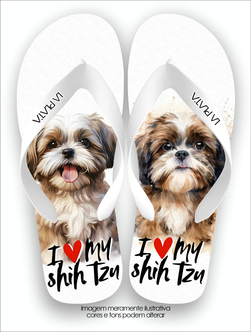 Chinelo Tradicional La Patinhas Dogs I Love My Shih Tzu