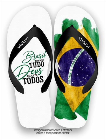 Chinelo Tradicional La Pátria Brasil Acima de Tudo Deus Acima de Todos