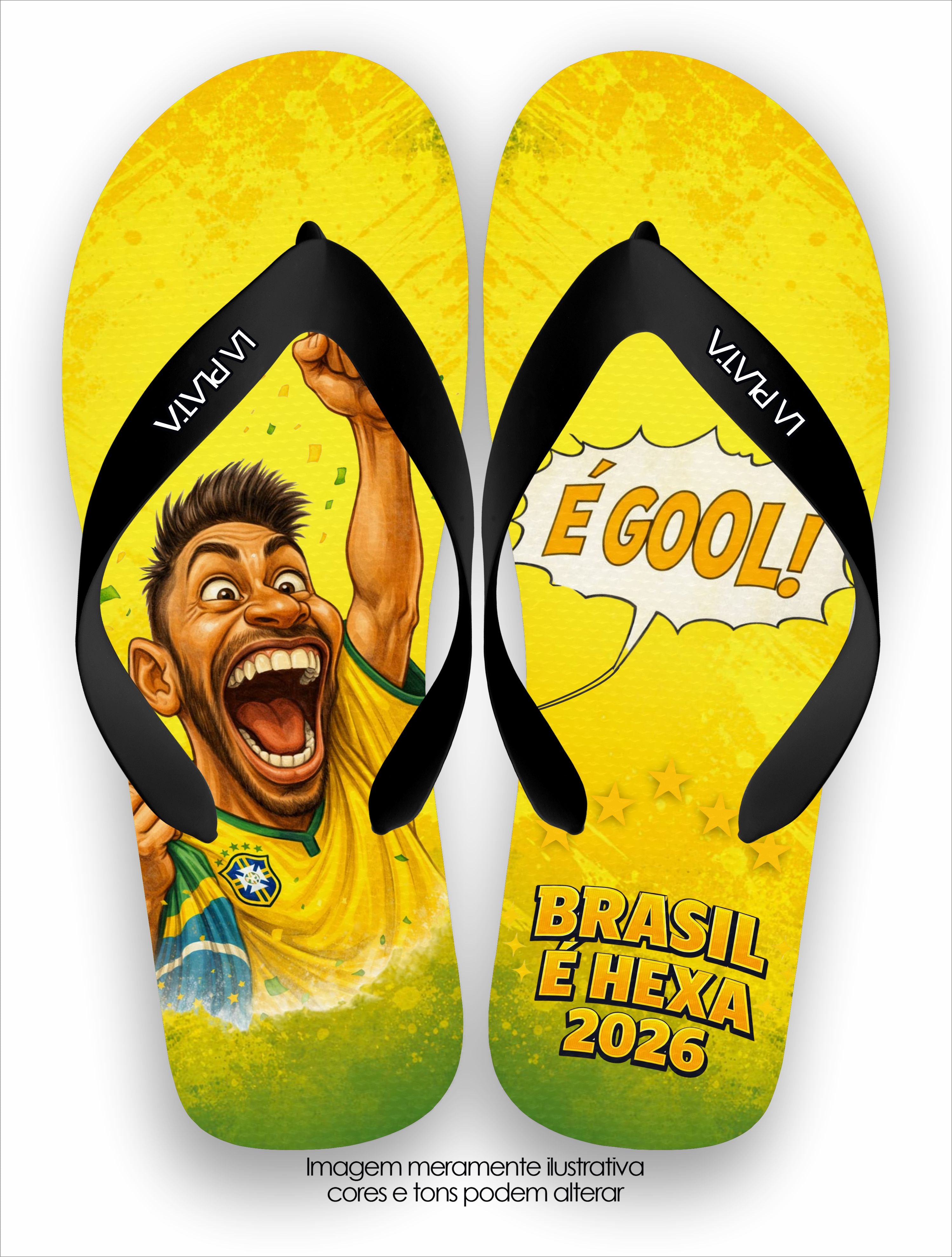 Chinelo Tradicional La Copa 2026 Brasil É Gool é Hexa
