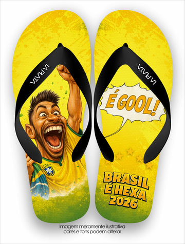 Chinelo Tradicional La Copa 2026 Brasil É Gool é Hexa