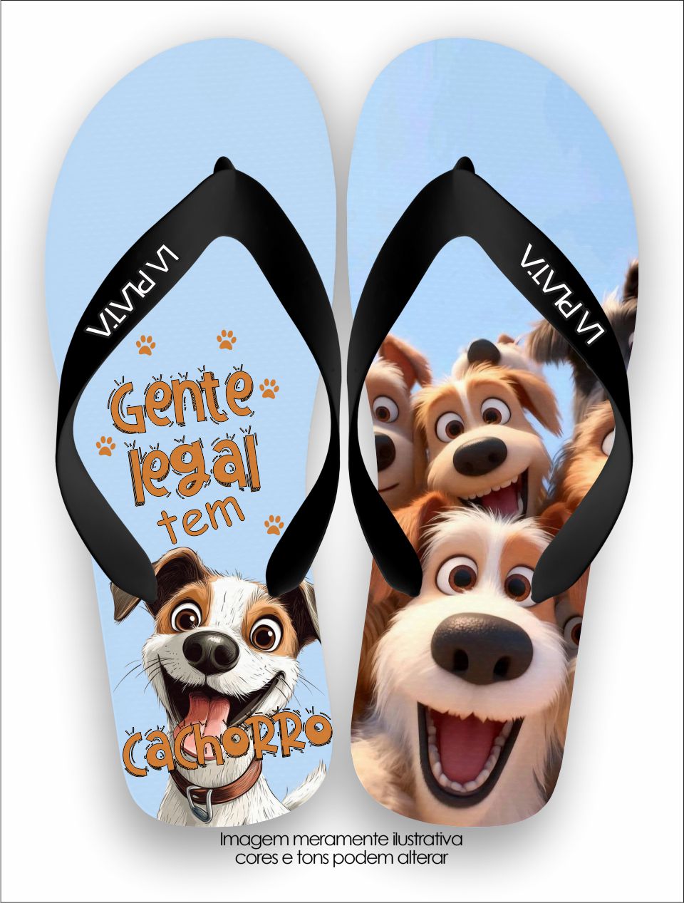 Chinelo Tradicional La Patinhas Dogs Gente Legal Tem Cachorro
