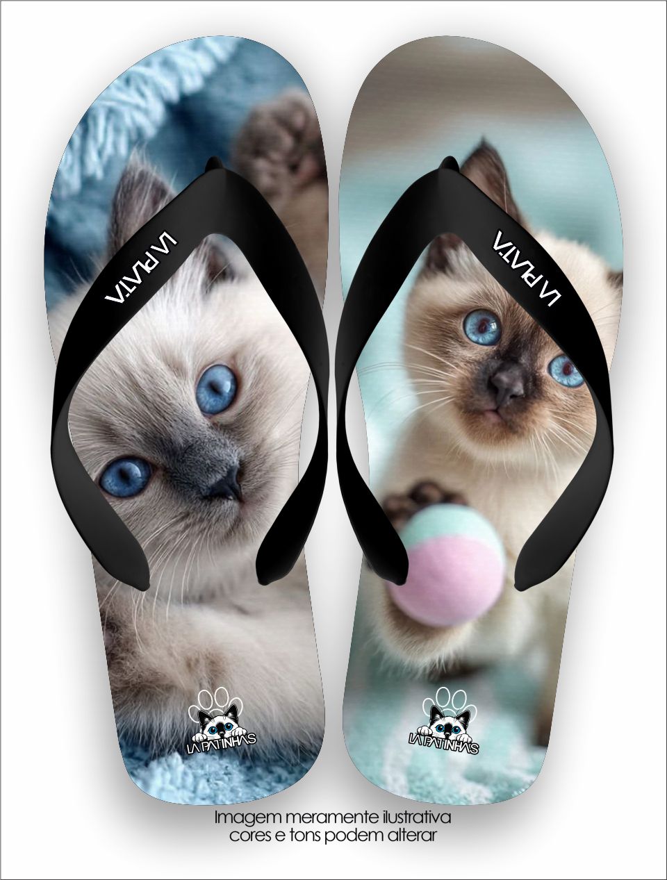 Chinelo Tradicional La Patinhas Cats Baby Siamês