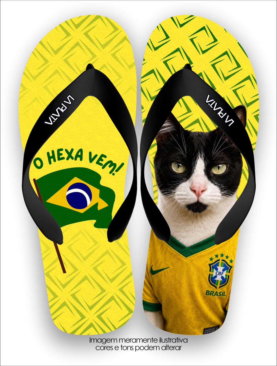 Chinelo Tradicional La Copa Pets Torcida Felina
