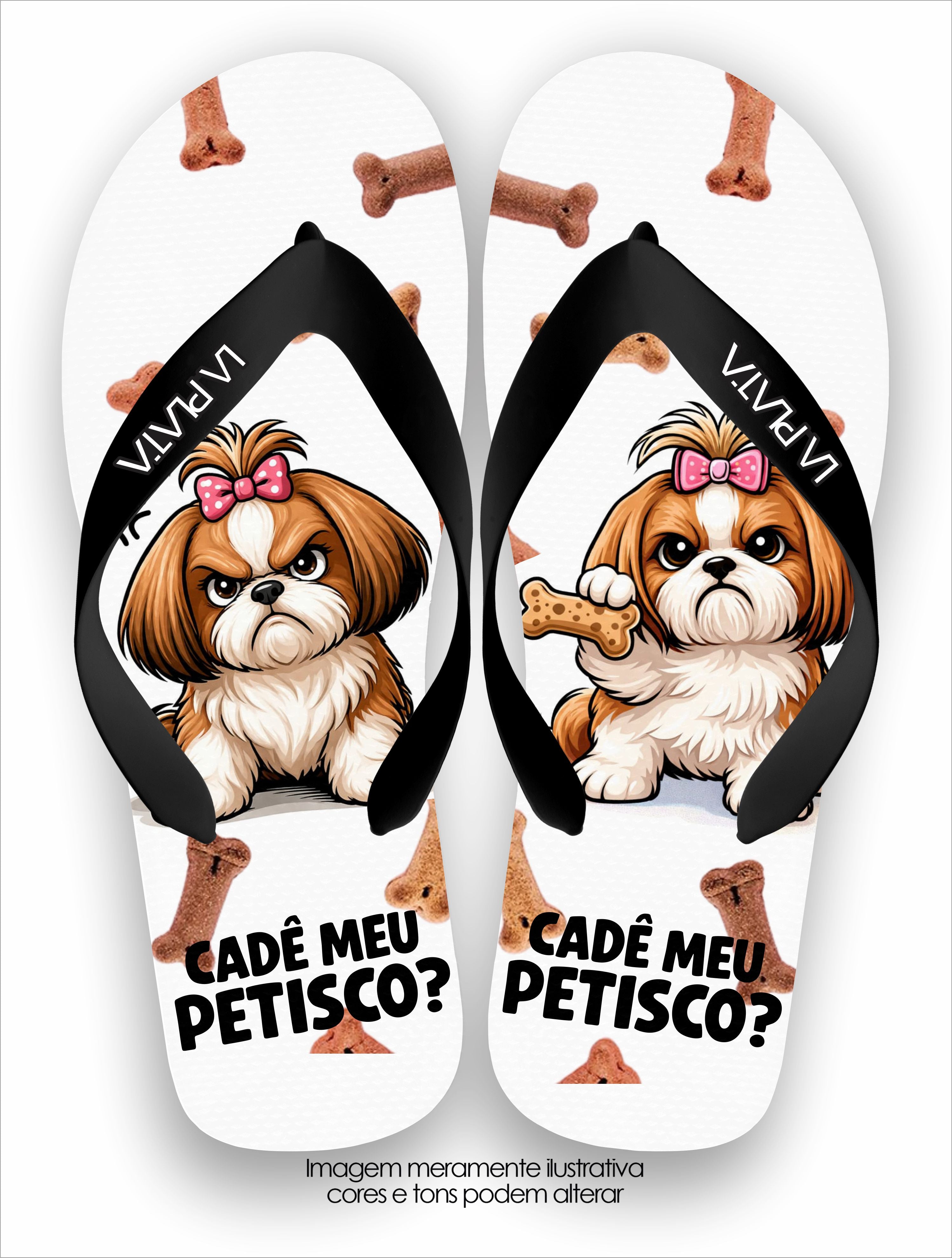 Chinelo Tradicional La Patinhas Dogs Cadê Meu Petisco