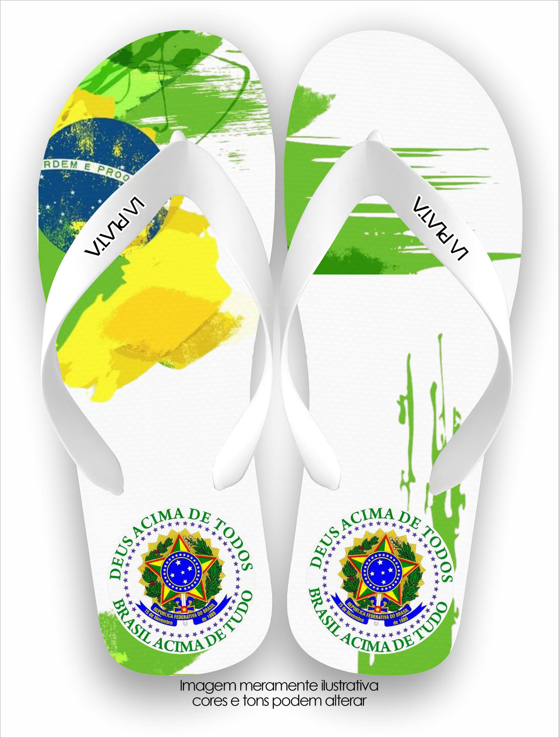 Chinelo Tradicional La Pátria Bandeira Brasil Deus Acima de Todos