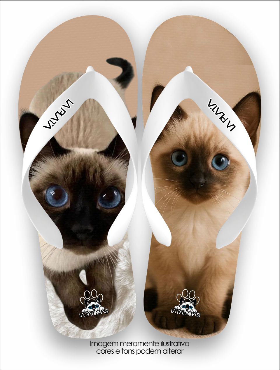 Chinelo Tradicional La Patinhas Cats Big Eyes