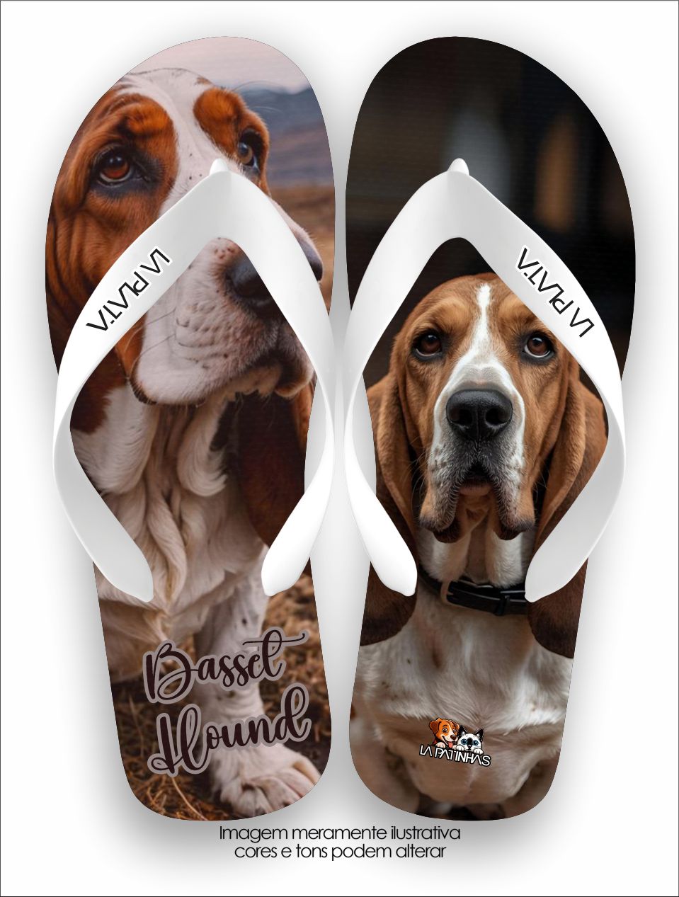 Chinelo Tradicional La Patinhas Dogs Basset Hound