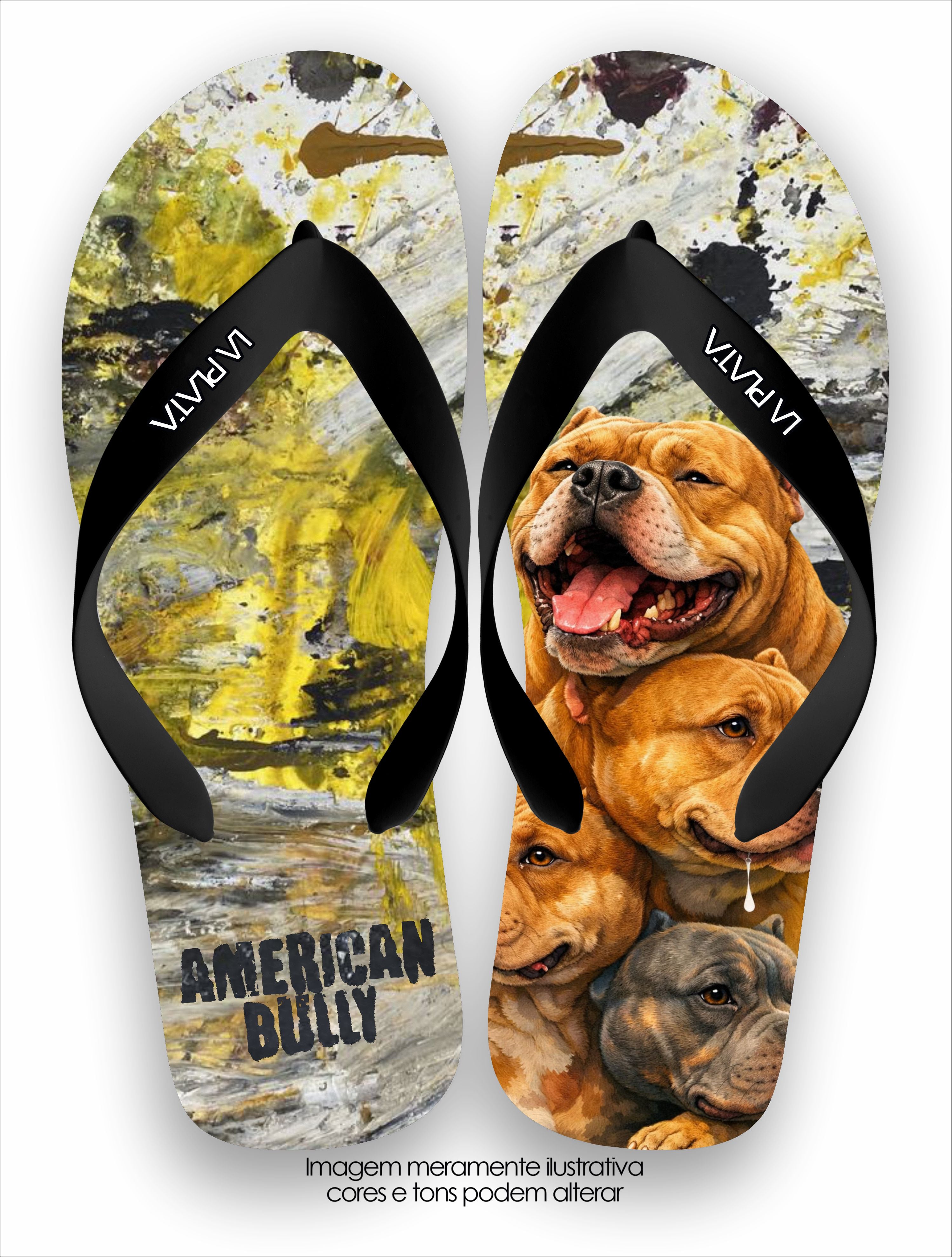 Chinelo Tradicional La Patinhas Dogs American Bully