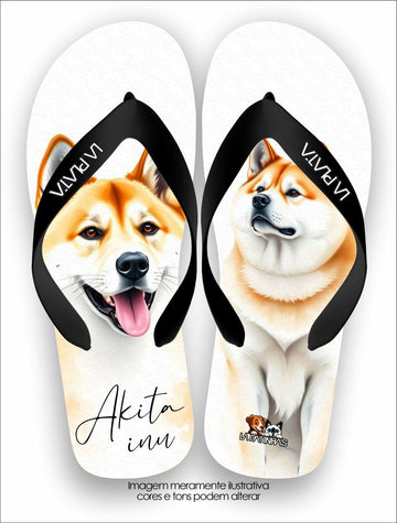Chinelo Tradicional La Patinhas Dogs Akita Inu