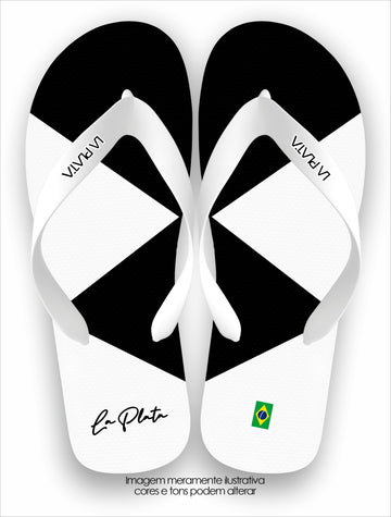 Chinelo La Plata La Masculina Piramidal WhiteBlack