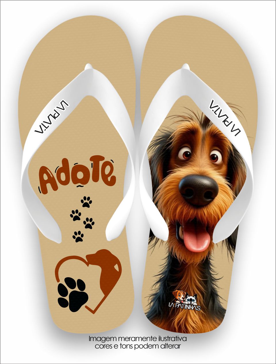 Chinelo Tradicional La Patinhas Dogs Adote